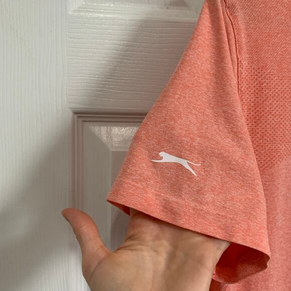 Slazenger Peach Coral Performance Breathable Gold Polo Size XL - Picture 4 of 8